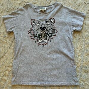 KENZO 🇫🇷 French Designer T - Shirt. Size 8. Grey color. Organic cotton.